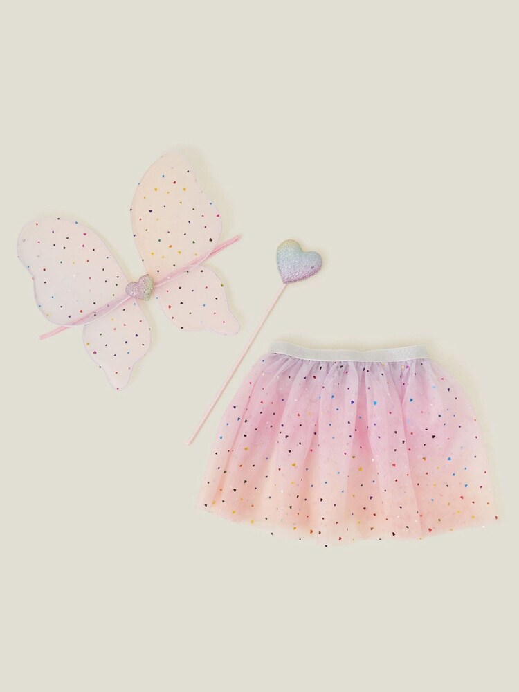 Angels By Accessorize Girls Pink Heart Set Up Dress - Image 1 of 3