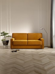 Jay-Be Luxe Velvet Saffron Yellow Linea 3 Seater Sofa Bed - Image 1 of 6