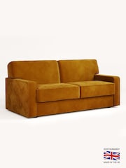 Jay-Be Luxe Velvet Saffron Yellow Linea 3 Seater Sofa Bed - Image 2 of 6