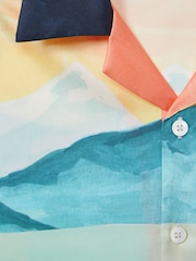 Reiss Pink Multi Veranda Ché Hand-Painted Cuban Collar Shirt - Image 4 of 5