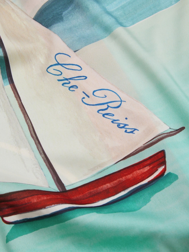Reiss Pink Multi Veranda Ché Hand-Painted Cuban Collar Shirt - Image 5 of 5