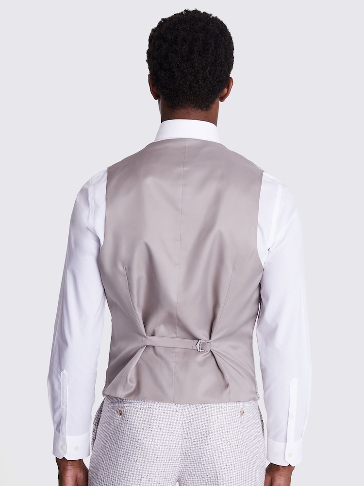 MOSS Grey Slim Fit Houndstooth Waistcoat - Image 2 of 3