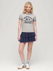 Superdry Grey 100% Cotton Athletic Essentials Beach Graphic Ringer T-Shirt - Image 2 of 6