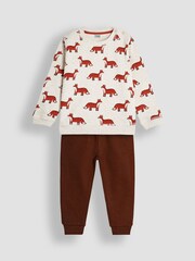 JoJo Maman Bébé Natural Print Sweatshirt & Joggers Set - Image 1 of 6