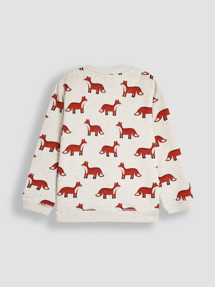 JoJo Maman Bébé Natural Print Sweatshirt & Joggers Set - Image 3 of 6