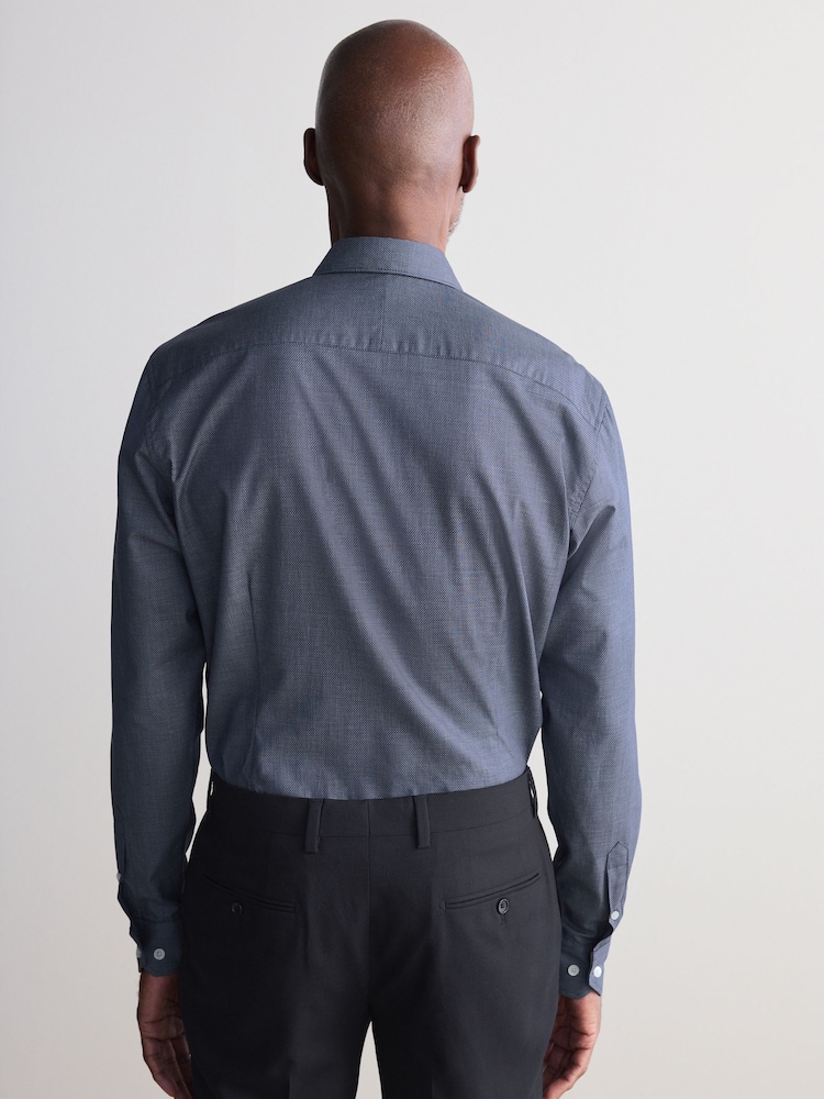 marine - Slim Fit (Slim Fit) - Chemise haut de gamme en coton à deux volets - Image 3 of 9