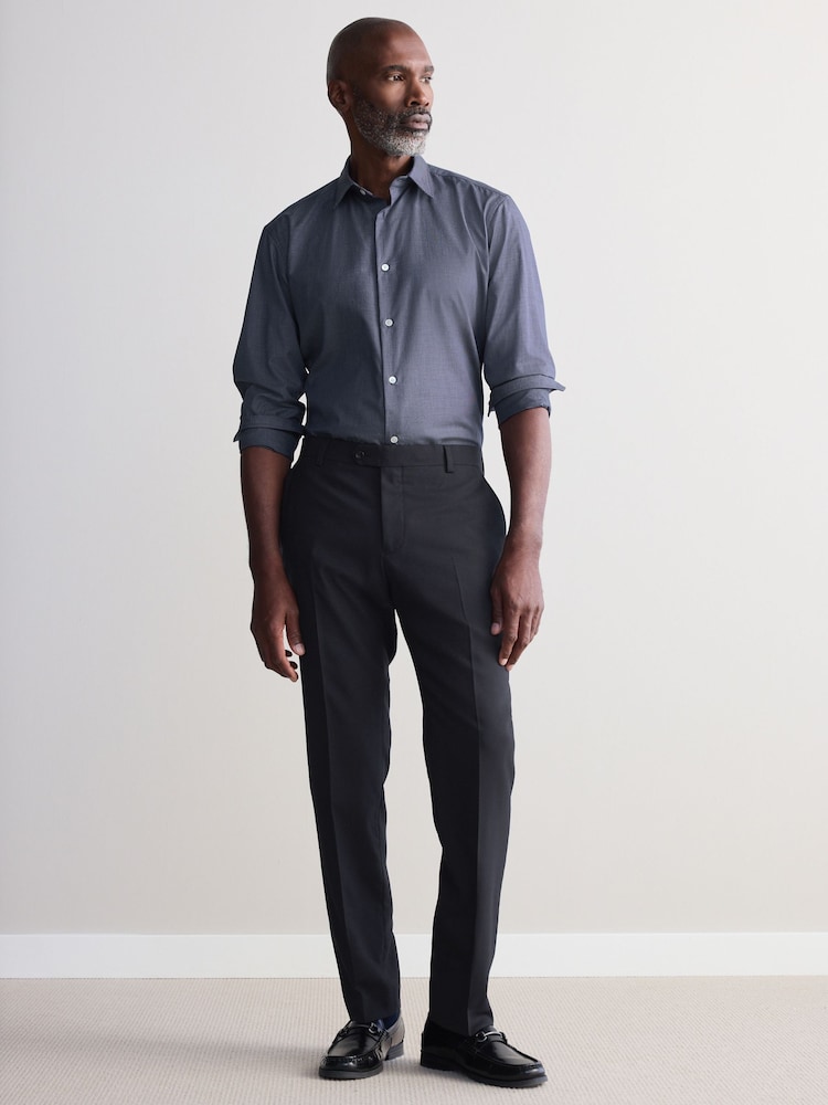 marine - Slim Fit (Slim Fit) - Chemise haut de gamme en coton à deux volets - Image 4 of 9