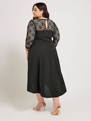 Yours Curve Black Lace Sweetheart Dress - Image 3 of 5