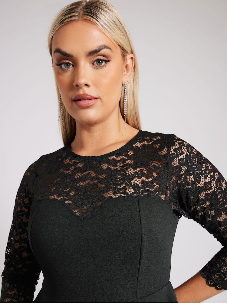 Buy Yours Curve Black Lace Sweetheart Dress from Next Canada