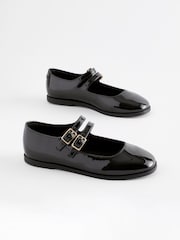 Black Patent Double Strap Mary Jane Shoes - Image 1 of 5