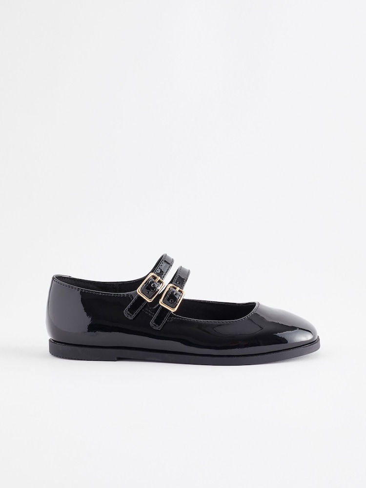 Black Patent Double Strap Mary Jane Shoes - Image 2 of 5