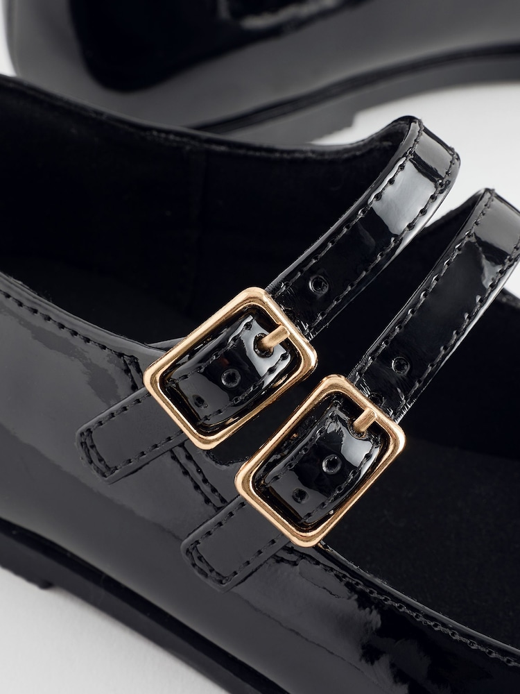 Black Patent Double Strap Mary Jane Shoes - Image 5 of 5