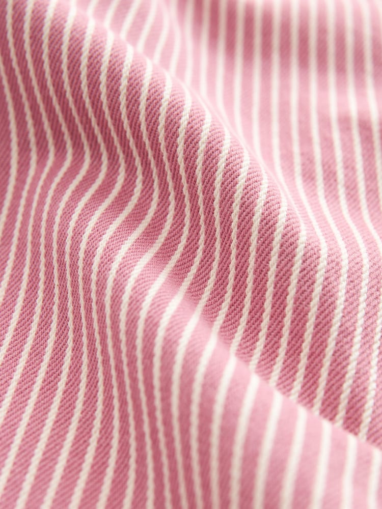 Pink Stripe Boxy 100% Cotton Denim Jacket - Image 7 of 7