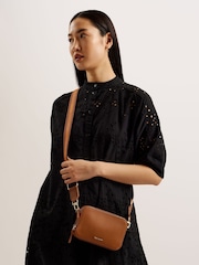 Ted Baker Brown Stunna Webbing Leather Cross-Body Mini Bag - Image 1 of 5