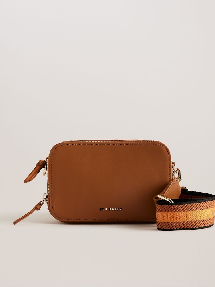 Ted Baker Brown Stunna Webbing Leather Cross-Body Mini Bag - Image 2 of 5