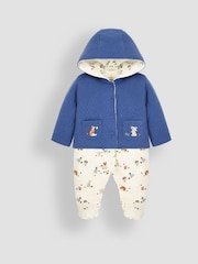 JoJo Maman Bébé 2-Piece Woodland Sleepsuit & Embroidered Pocket Jacket Set - Image 1 of 4
