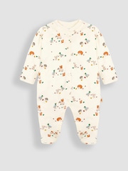 JoJo Maman Bébé 2-Piece Woodland Sleepsuit & Embroidered Pocket Jacket Set - Image 2 of 4