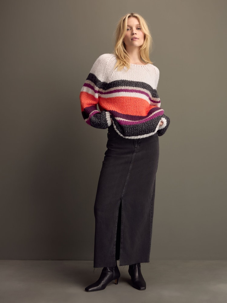 Burgundy Red Oversized Soft Touch Scoop Neck Chunky Knitted Jumper - Image 3 of 8
