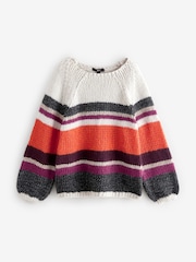 Burgundy Red Oversized Soft Touch Scoop Neck Chunky Knitted Jumper - Image 6 of 8