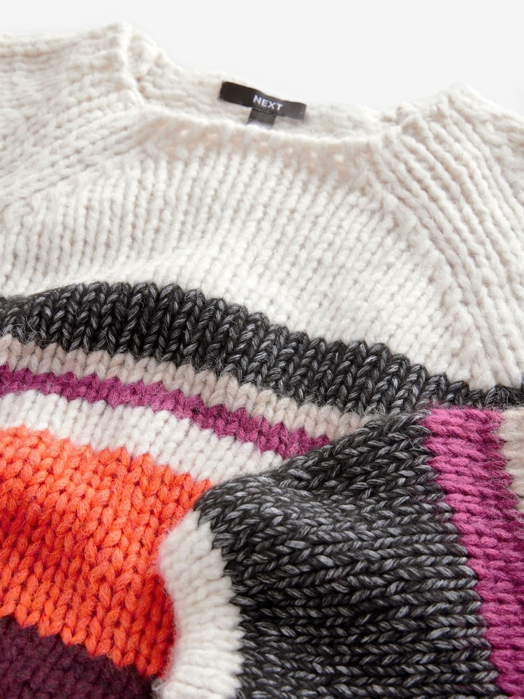 Burgundy Red Oversized Soft Touch Scoop Neck Chunky Knitted Jumper - Image 7 of 8