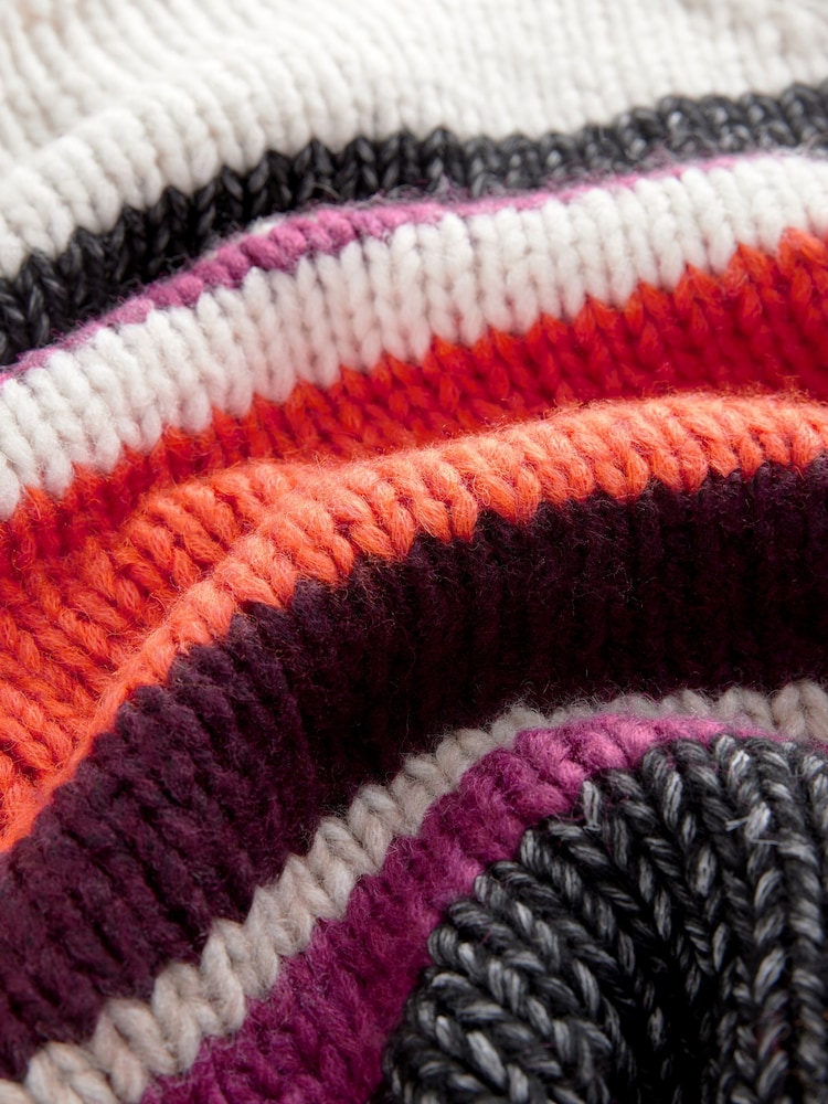 Burgundy Red Oversized Soft Touch Scoop Neck Chunky Knitted Jumper - Image 8 of 8