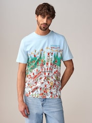 Blue Where's Wally 100% Cotton Licence Christmas T-Shirt - Image 1 of 7