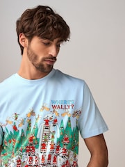 Blue Where's Wally 100% Cotton Licence Christmas T-Shirt - Image 4 of 7