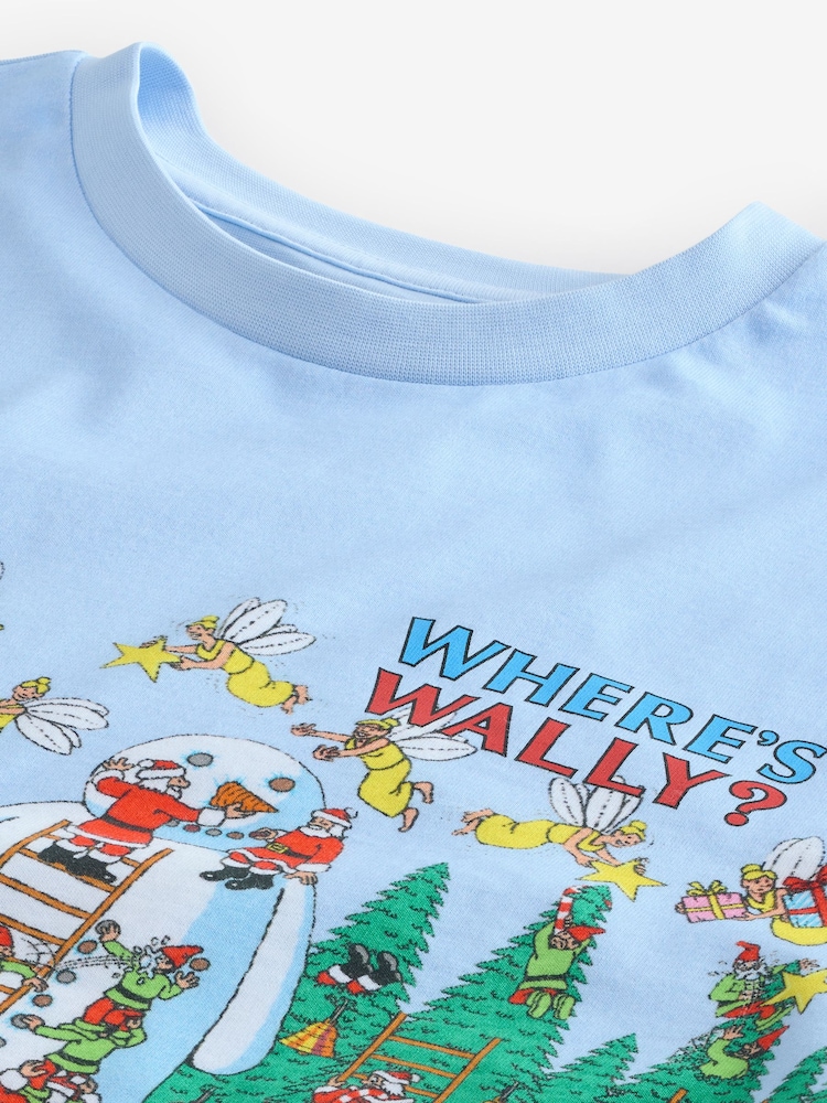 Blue Where's Wally 100% Cotton Licence Christmas T-Shirt - Image 6 of 7