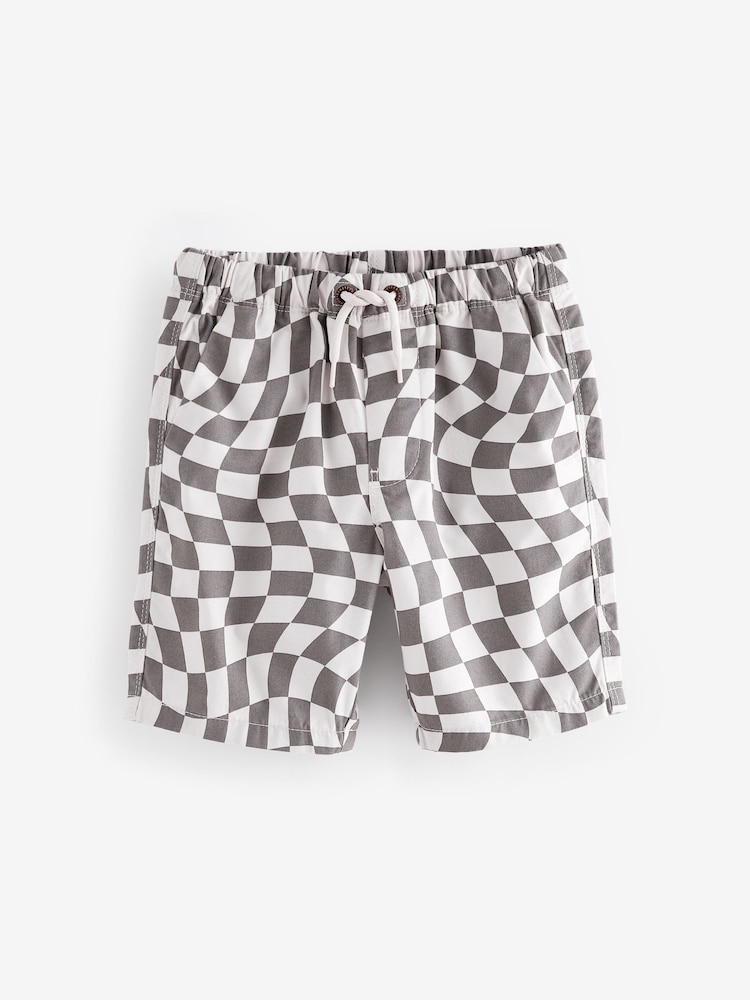 Checkerboard 100% Cotton Pull On Shorts (3-16yrs) - Image 1 of 3