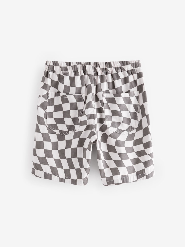 Checkerboard 100% Cotton Pull On Shorts (3-16yrs) - Image 2 of 3