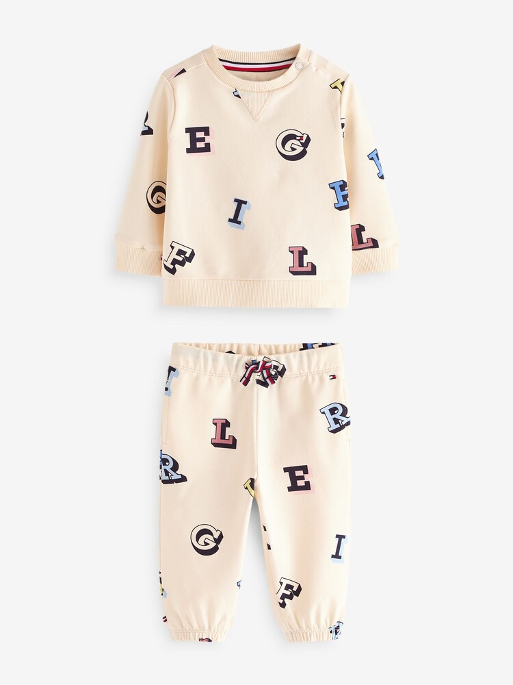 Tommy Hilfiger Baby Print White T-Shirt Set - Image 1 of 4 Tommy Hilfiger Baby Print White T-Shirt Set - Image 1 of 4