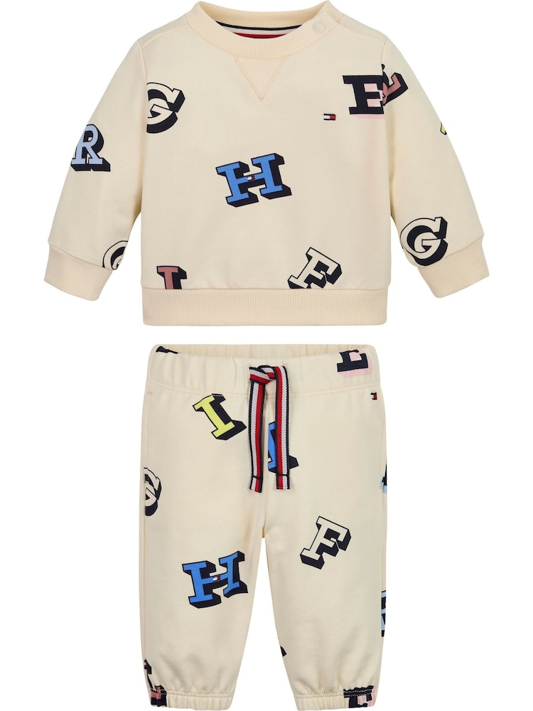Tommy Hilfiger Baby Print White T-Shirt Set - Image 2 of 4 Tommy Hilfiger Baby Print White T-Shirt Set - Image 2 of 4