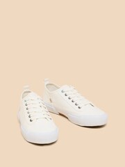 White Stuff White Canvas Pippa Lace-Up Trainers - Image 2 of 4
