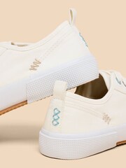 White Stuff White Canvas Pippa Lace-Up Trainers - Image 4 of 4