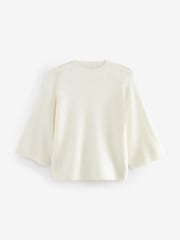 Ecru White Short Sleeve Crew Neck Jumper - Image 6 of 7