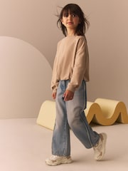 Denim Tint Wide Leg 100% Cotton Jeans (3-16yrs) - Image 4 of 9