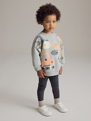 Light Blue Diggers All Over Print Sweatshirt and Leggings Set (3mths-7yrs) - Image 1 of 7