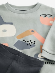 Light Blue Diggers All Over Print Sweatshirt and Leggings Set (3mths-7yrs) - Image 7 of 7