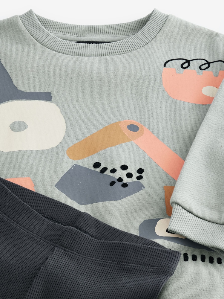 Light Blue Diggers All Over Print Sweatshirt and Leggings Set (3mths-7yrs) - Image 7 of 7