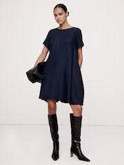 Banana Republic Blue Aurelia Linen-Blend Mini Dress - Image 2 of 4