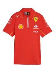 Fanatics Womens Red Scuderia Ferrari 2024 Team 100% Cotton Polo Shirt - Image 2 of 3