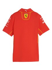 Fanatics Womens Red Scuderia Ferrari 2024 Team 100% Cotton Polo Shirt - Image 3 of 3
