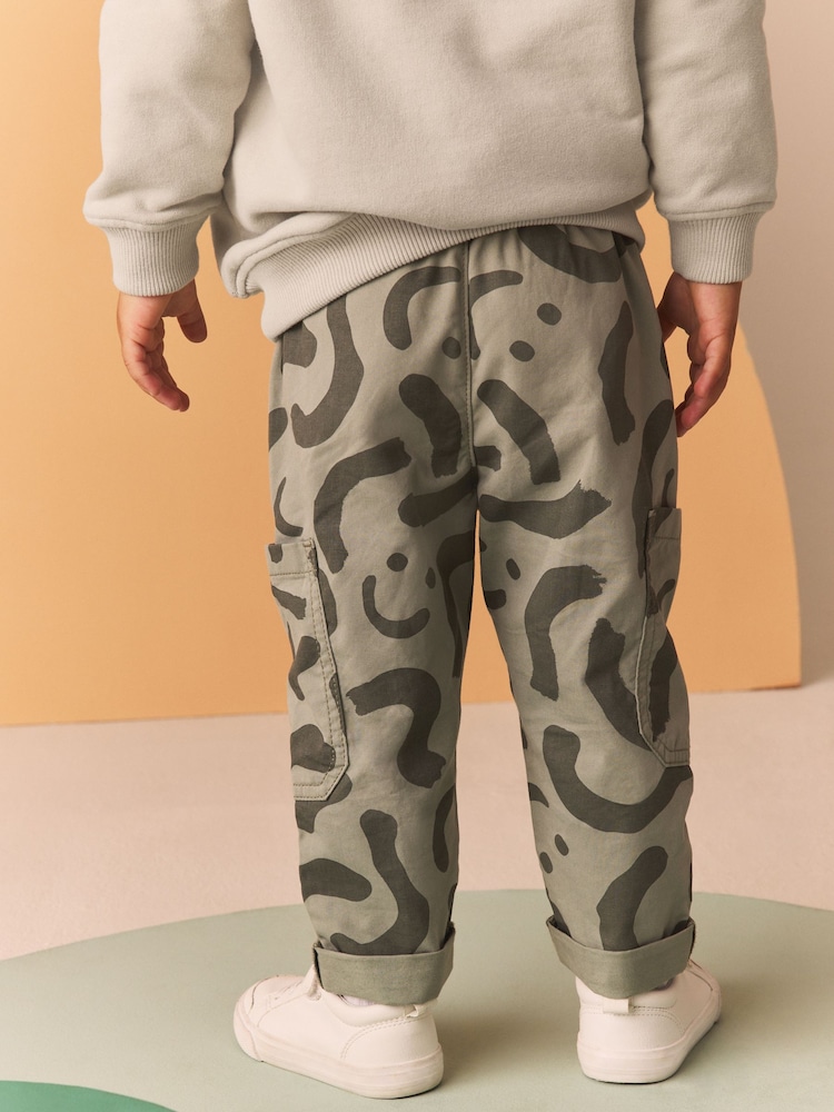 Green Print Side Pocket 100% Cotton Pull On Trousers (3mths-7yrs) - Image 2 of 7