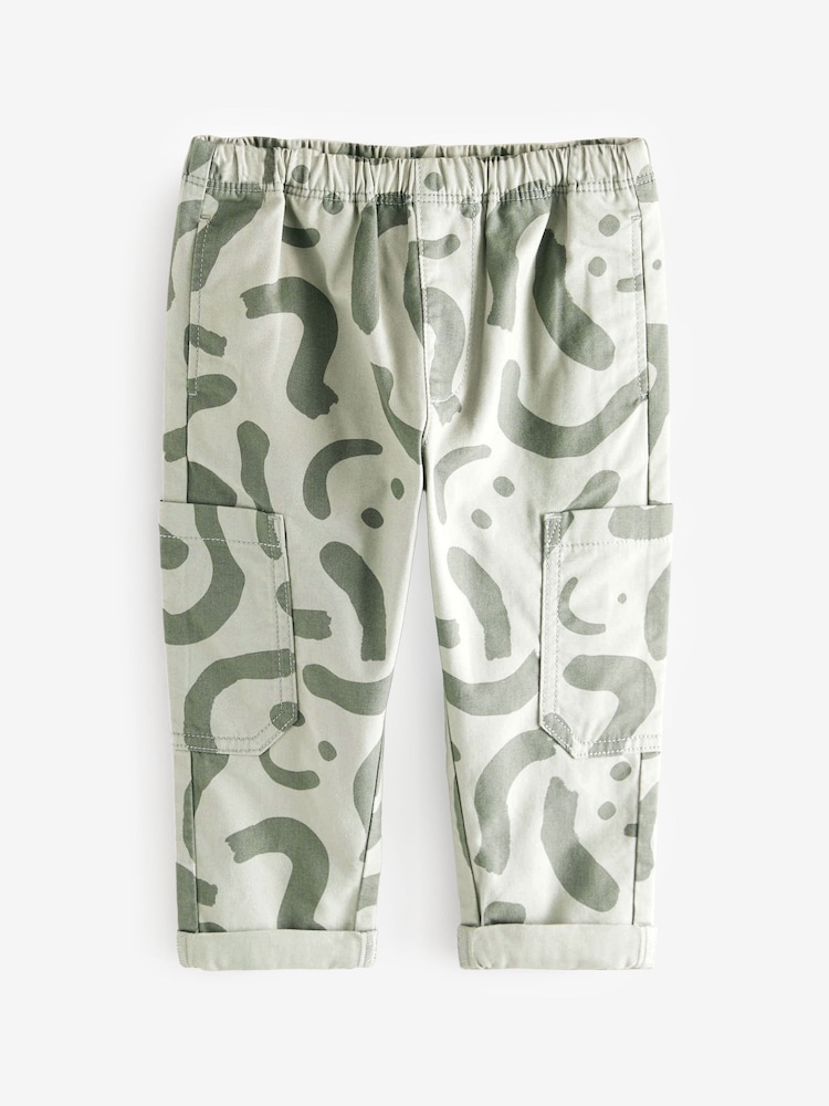 Green Print Side Pocket 100% Cotton Pull On Trousers (3mths-7yrs) - Image 4 of 7