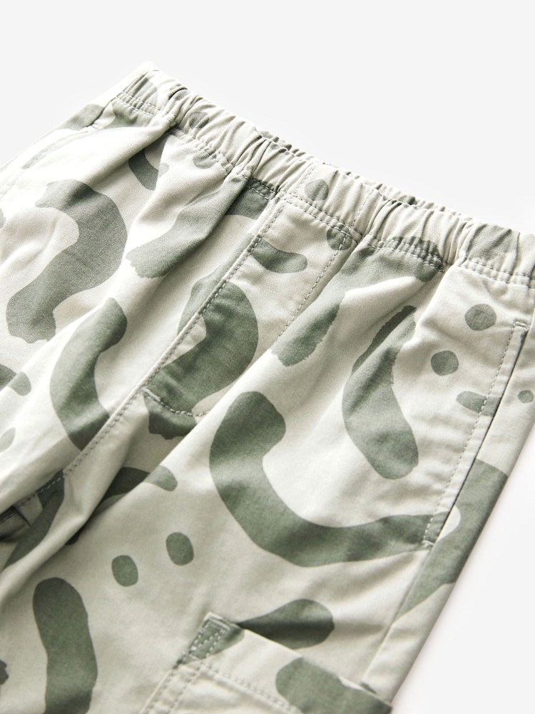 Green Print Side Pocket 100% Cotton Pull On Trousers (3mths-7yrs) - Image 6 of 7