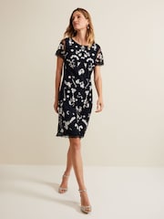 Phase Eight Blue Florisa Embroidered Dress - Image 3 of 7