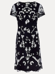 Phase Eight Blue Florisa Embroidered Dress - Image 7 of 7