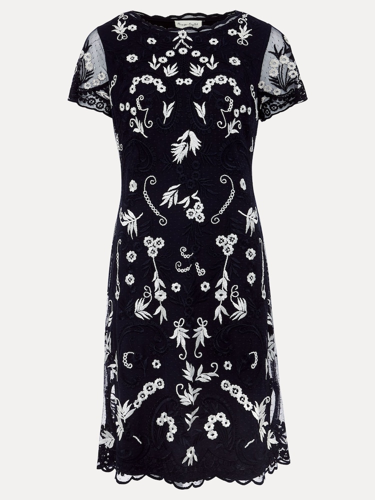 Phase Eight Blue Florisa Embroidered Dress - Image 7 of 7