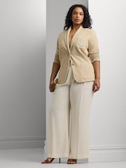 Lauren Ralph Lauren Beige Curve Bullion Jacquard Blazer - Image 3 of 10