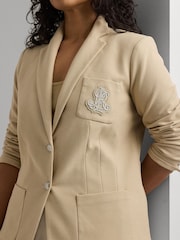 Lauren Ralph Lauren Beige Curve Bullion Jacquard Blazer - Image 5 of 10